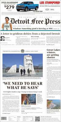 Portada de Detroit Free Press (USA)