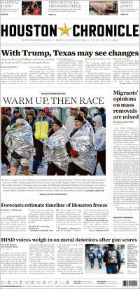 Portada de Houston Chronicle (USA)