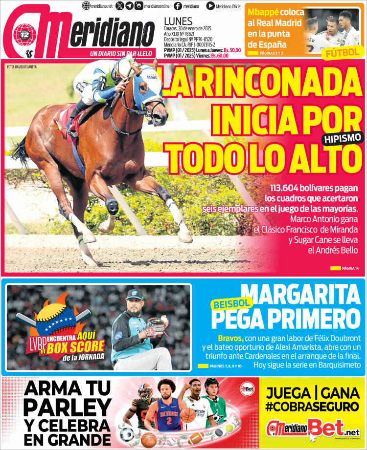 Portada de Meridiano (Venezuela)