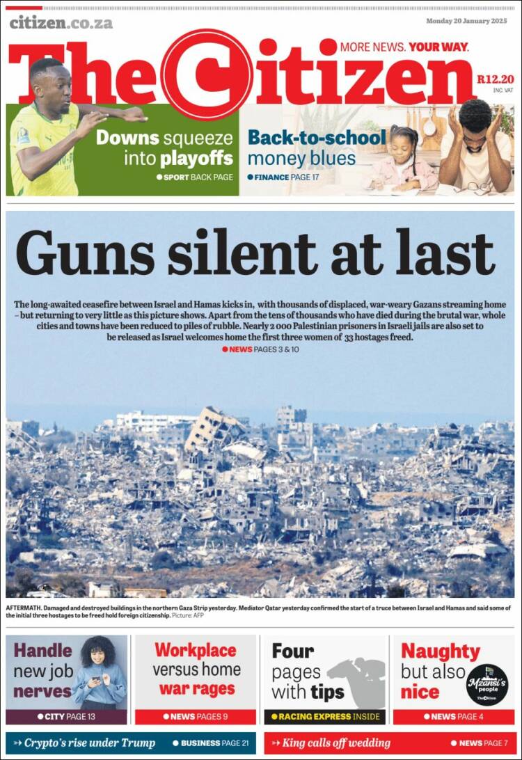 Portada de The Citizen (Sud&aacute;frica)