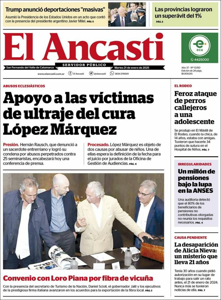 Portada de El Ancasti (Argentina)