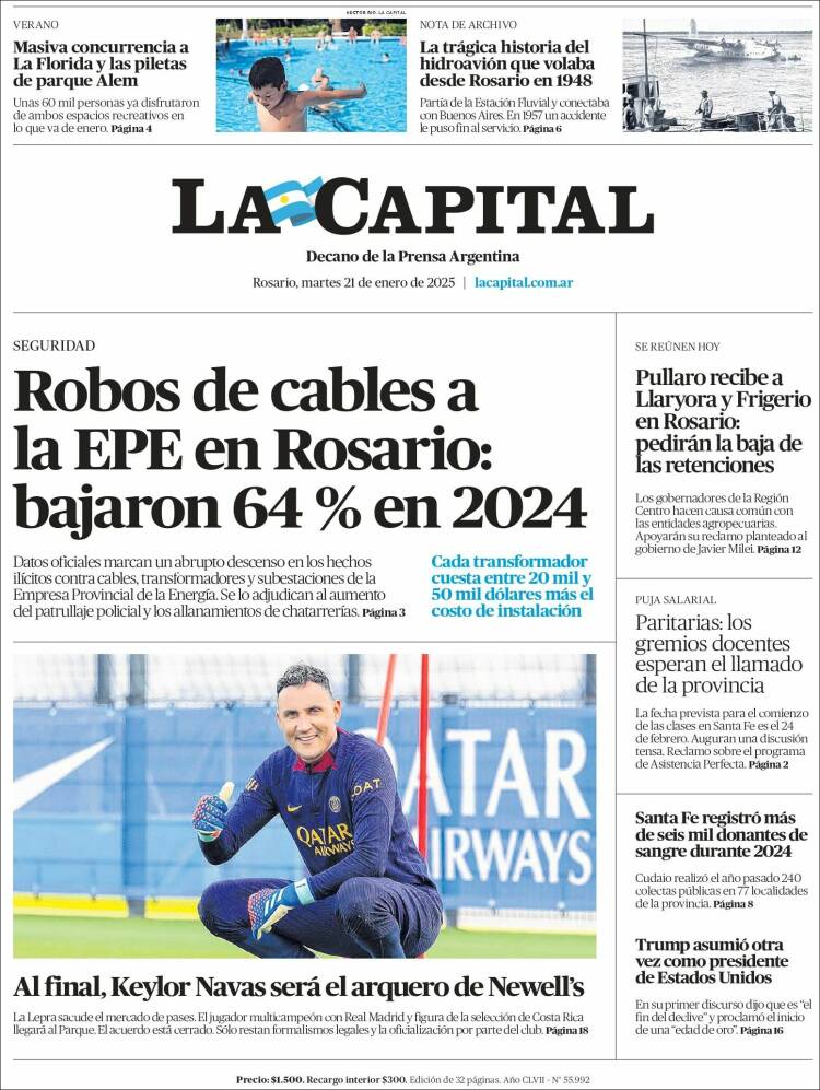 Portada de La Capital - Rosario (Argentina)