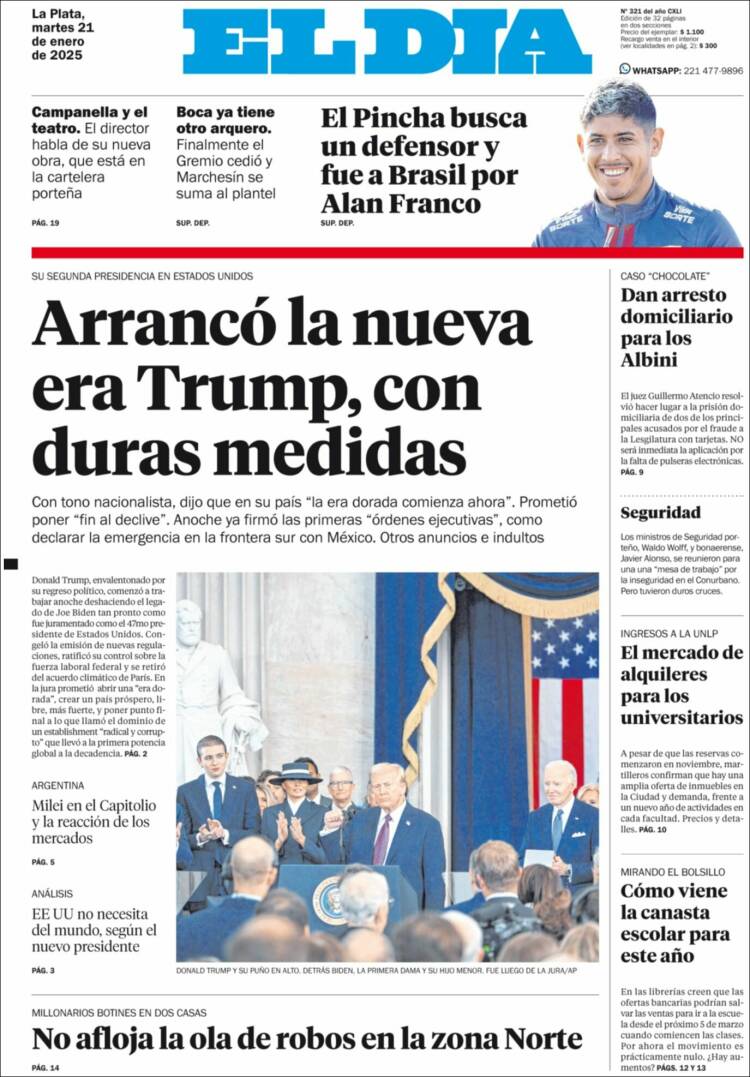 Portada de El Día de la Plata (Argentina)