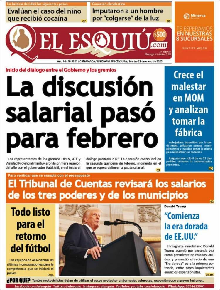 Portada de El Esquiu (Argentina)