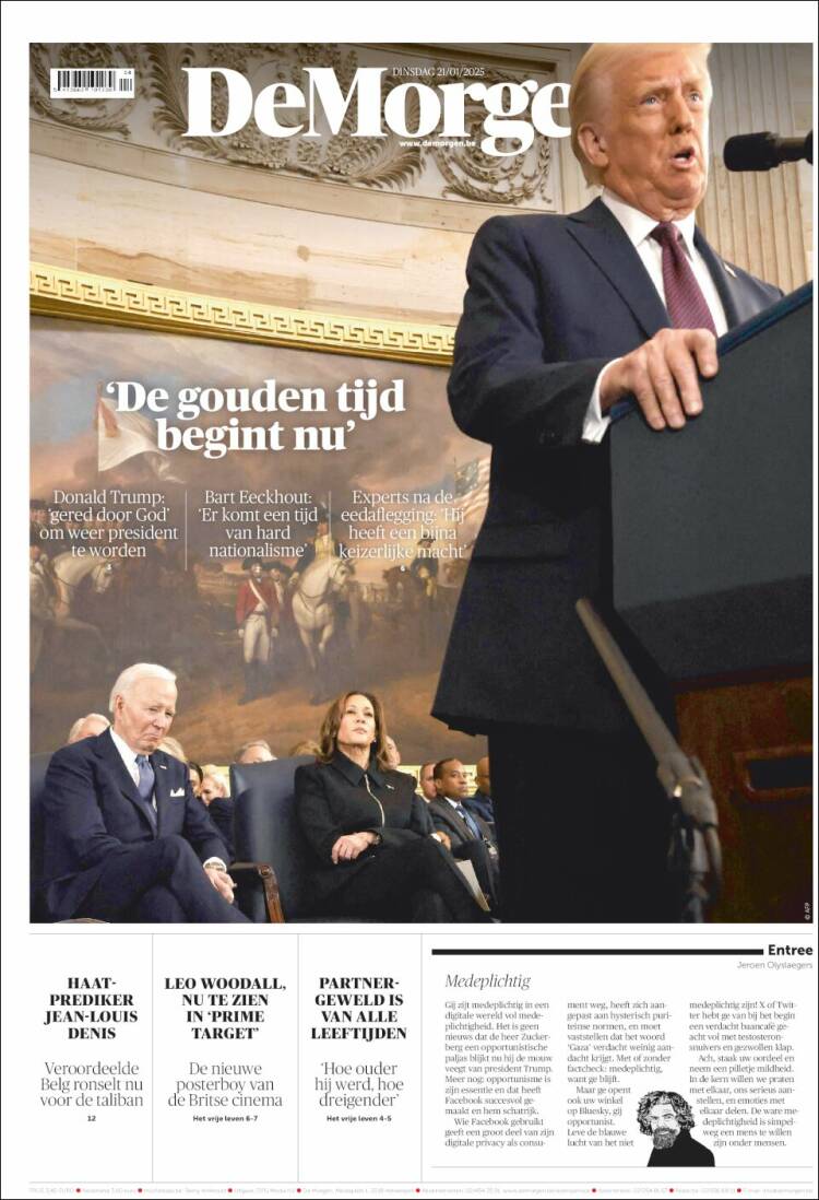 Portada de De Morgen (B&eacute;lgica)