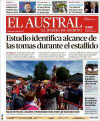 Portada de El Austral de Osorno (Chile)