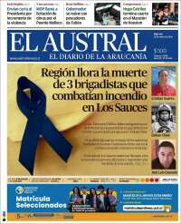 Portada de El Austral de Temuco (Chile)