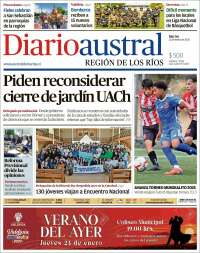 Portada de El Diario Austral de Valdivia (Chile)