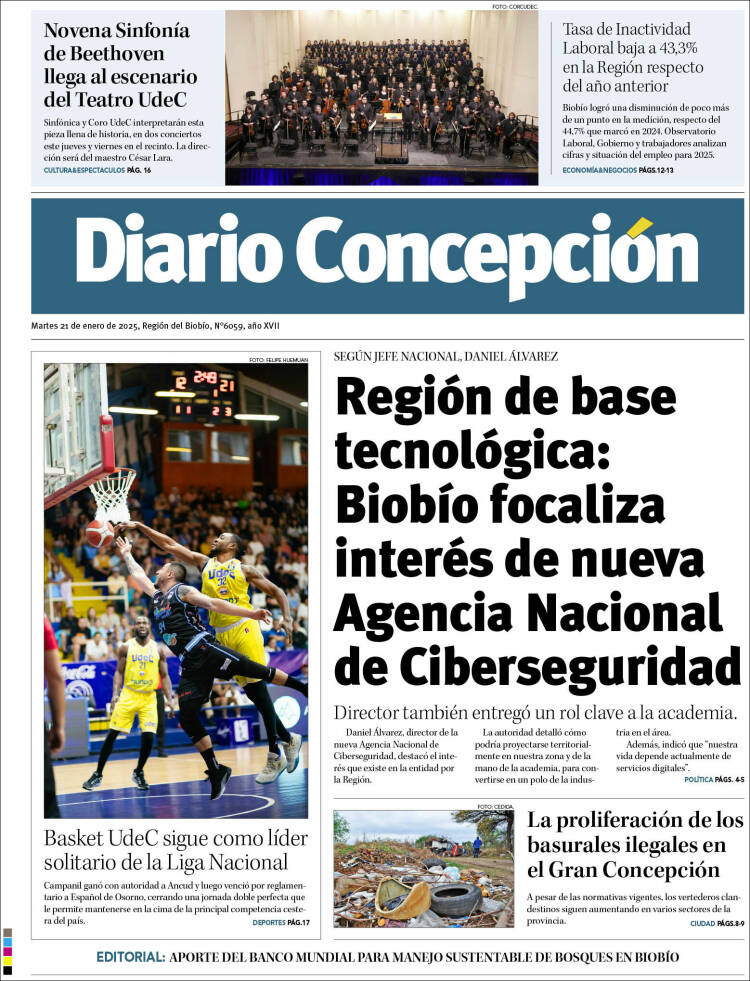 Portada de Diario de Concepción (Chile)