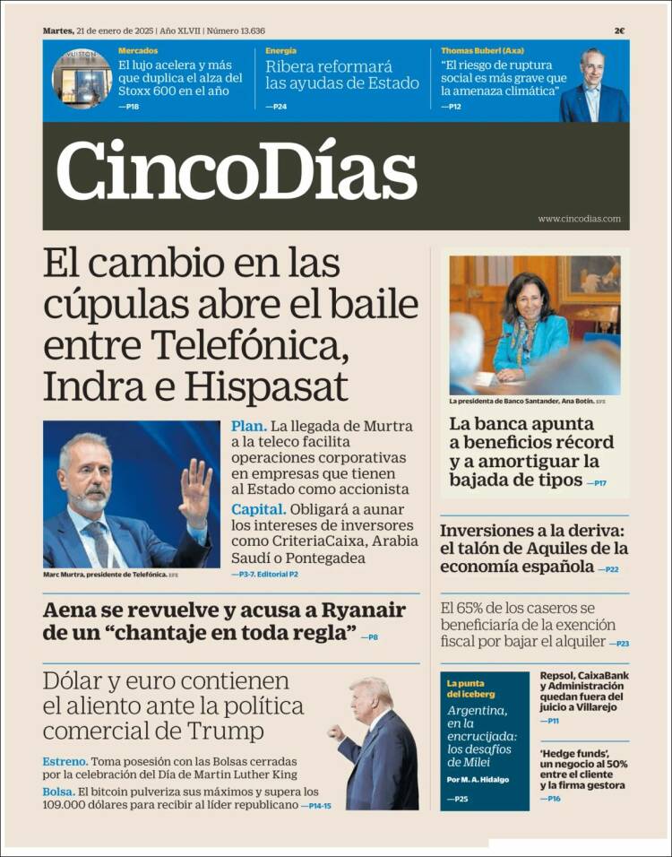 Portada de Cinco Días (Espa&ntilde;a)