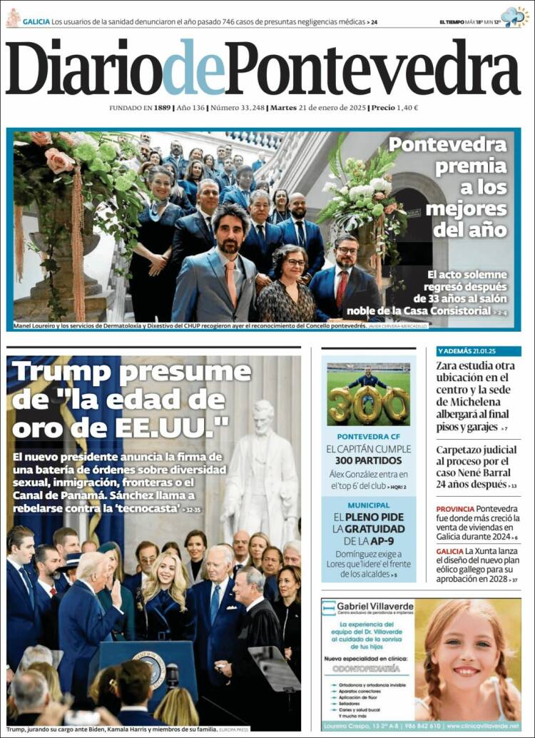 Portada de Diario de Pontevedra (España)