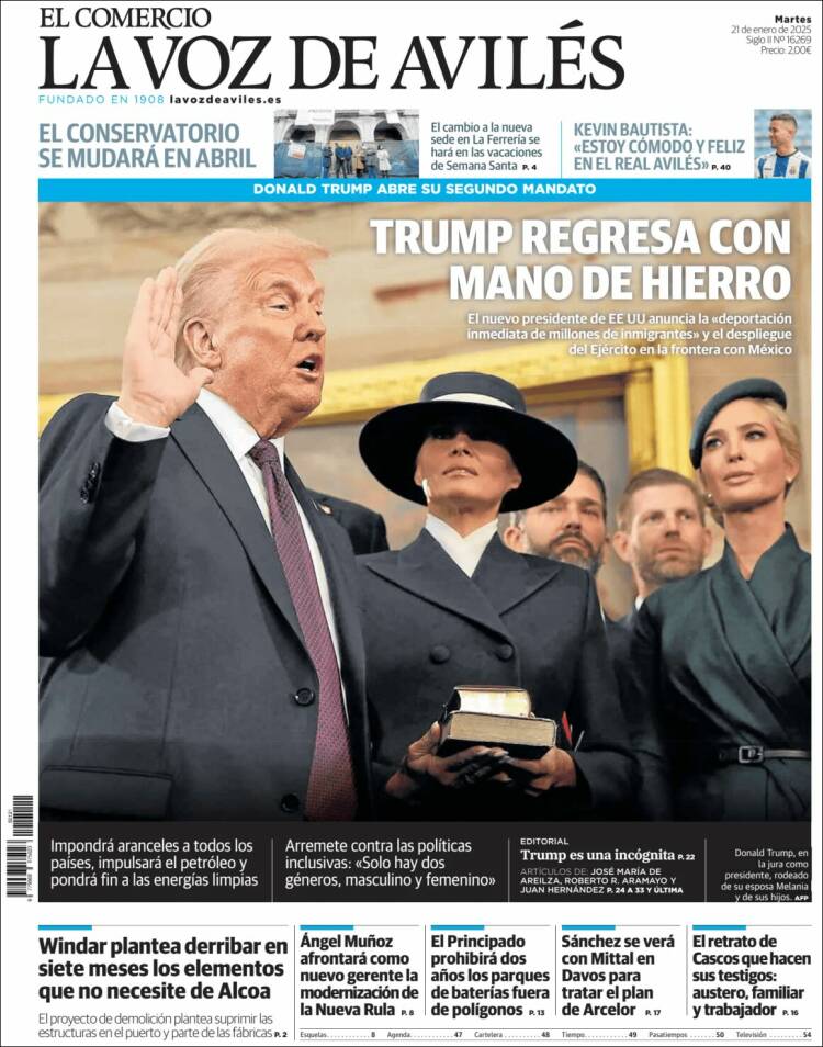 Portada de El Comercio - Avilés (España)