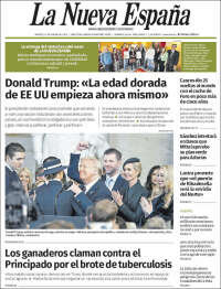 Portada de La Nueva España (España)