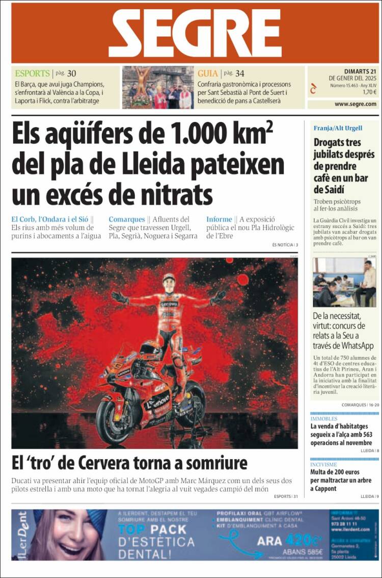 Portada de Segre (España)