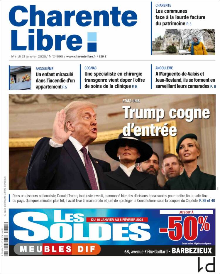 Portada de Charente Libre (Francia)