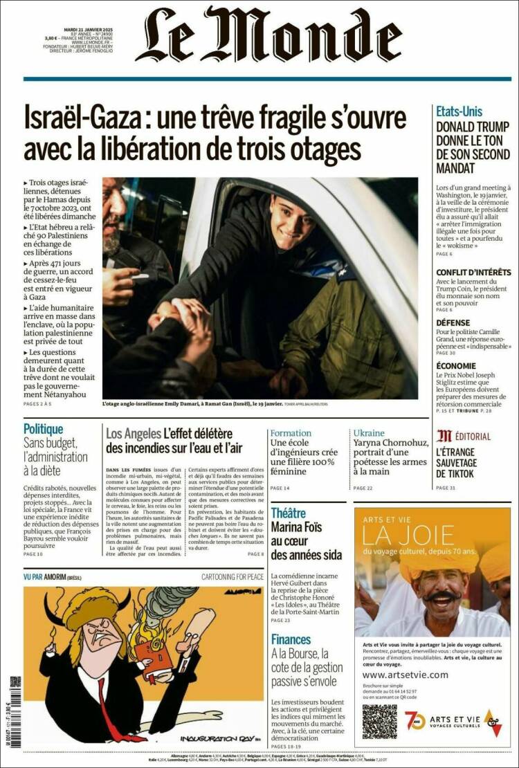 Portada de Le Monde (Francia)