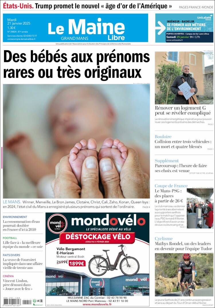 Portada de Le Maine Libre (Francia)