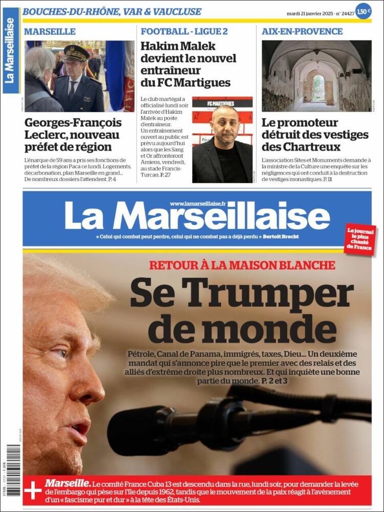 Portada de La Marseillaise (Francia)