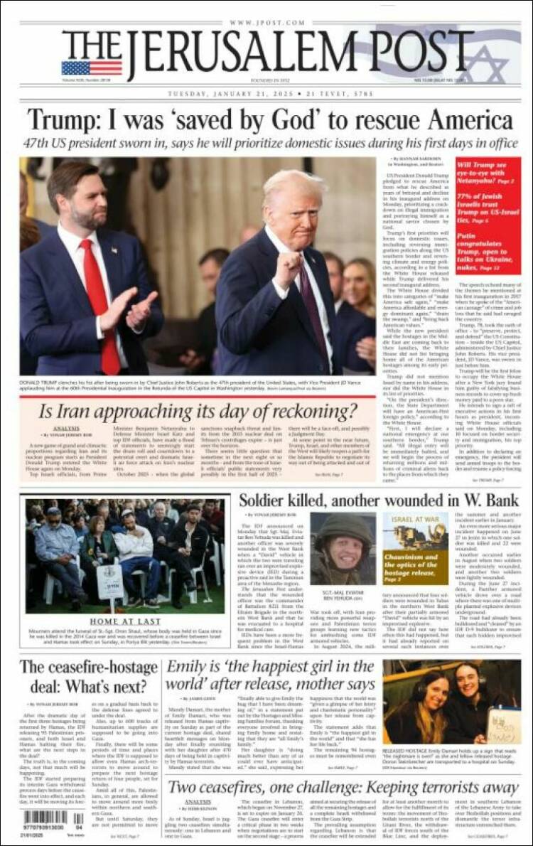 Portada de The Jerusalem Post (Israel)