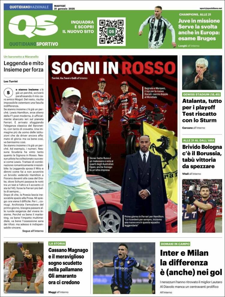 Portada de Quotidiano Sportivo (Italia)