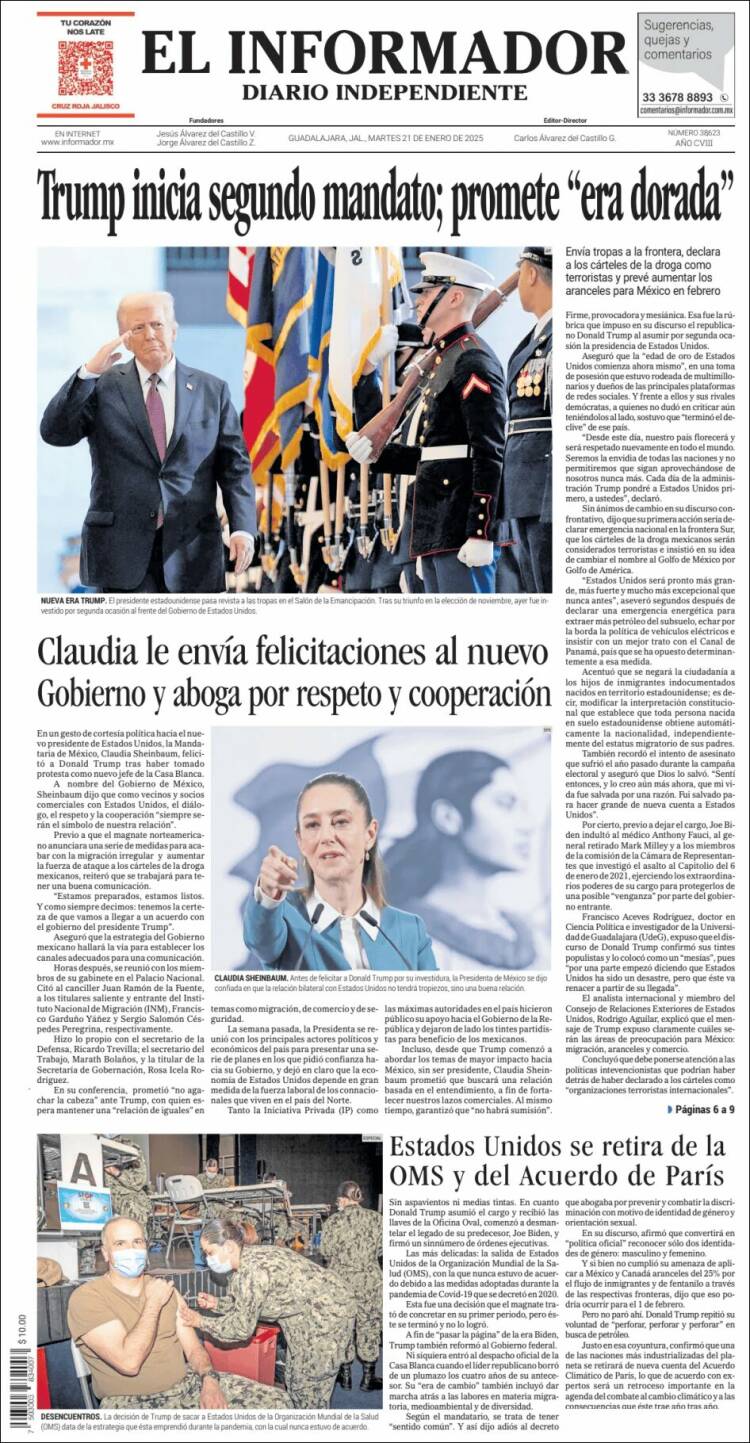 Portada de El Informador (México)