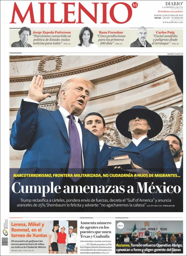 Portada de Milenio - Laguna (México)