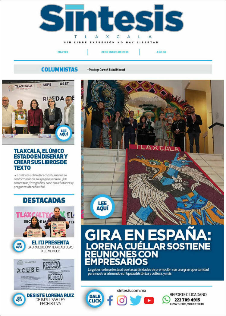 Portada de Síntesis de Tlaxcala (México)