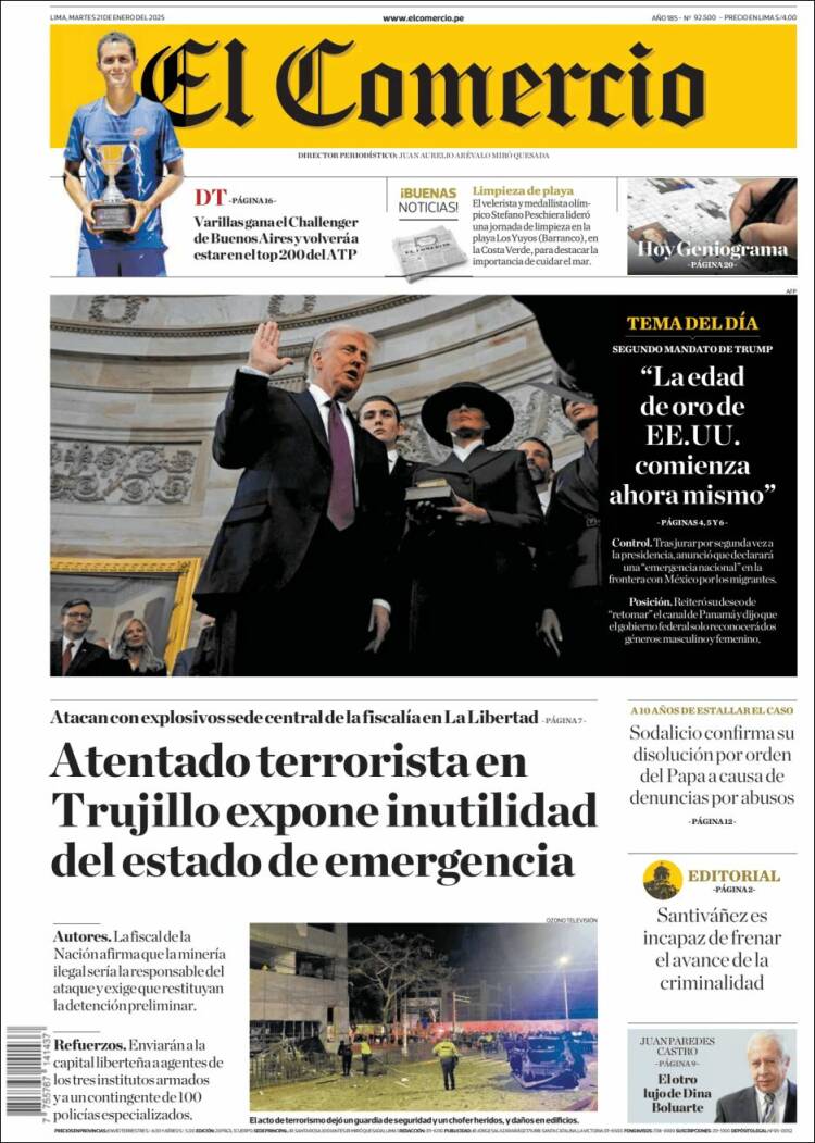 Portada de El Comercio (Peru)