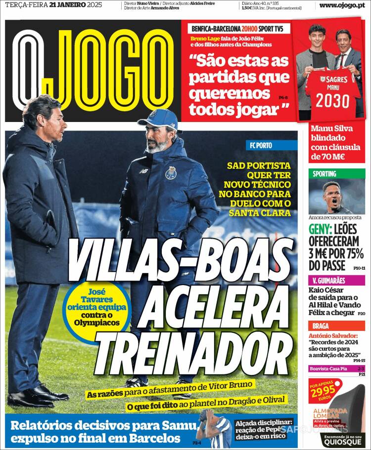 Portada de O Jogo (Portugal)