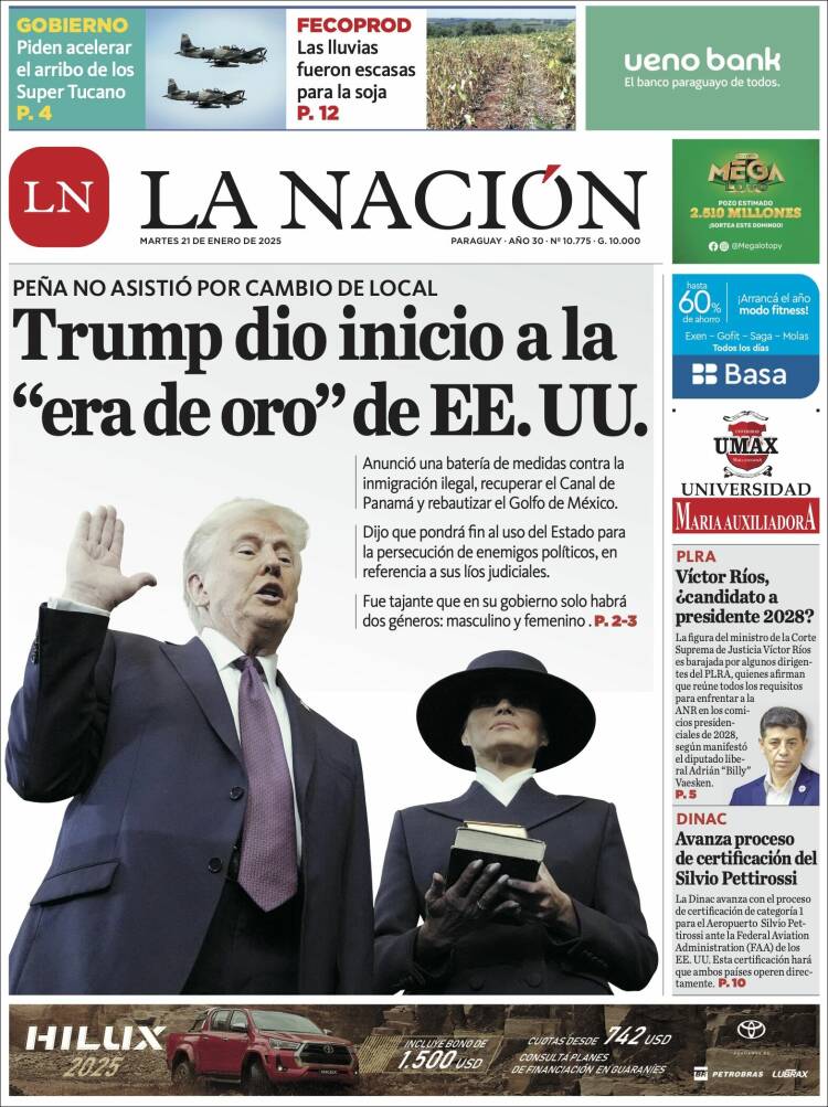 Portada de La Nación (Paraguay)