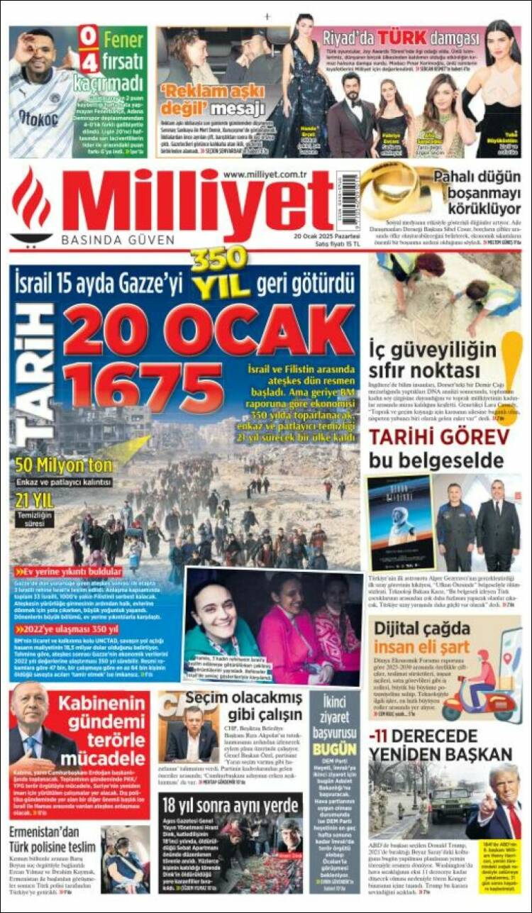 Portada de Milliyet (Turqu&iacute;a)