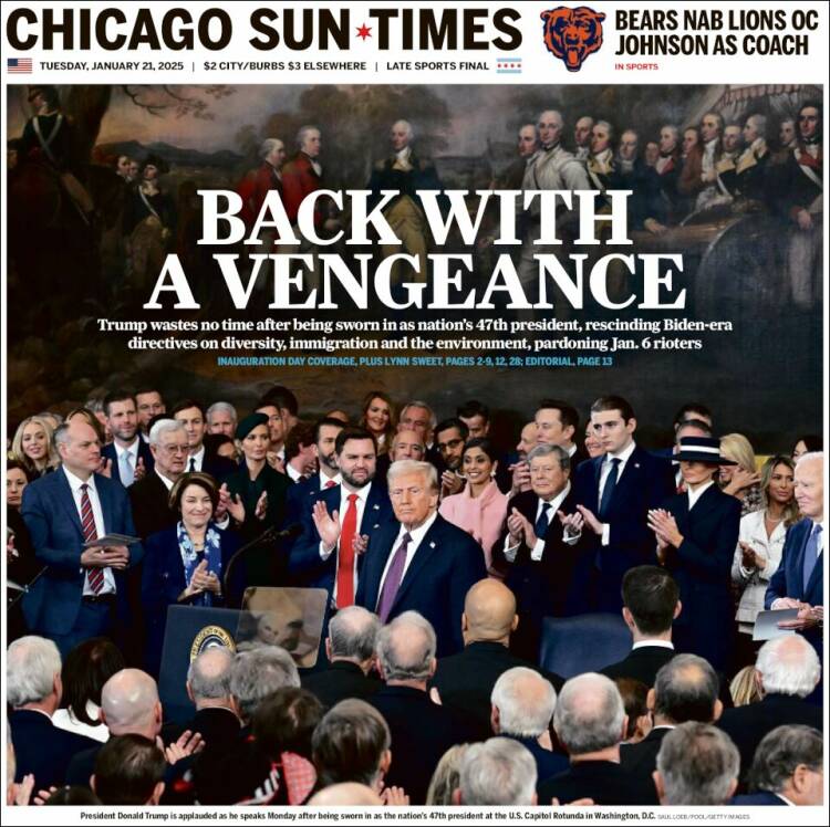 Portada de Chicago Sun-Times (USA)