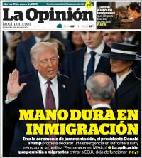 Portada de La Opinión (USA)