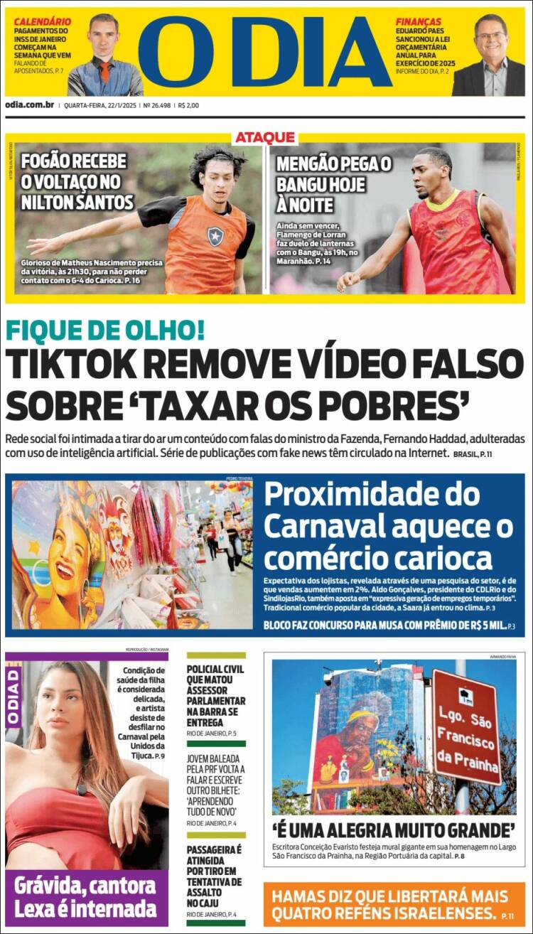 Portada de O Dia (Brasil)
