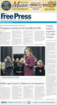 Portada de Winnipeg Free Press (Canadá)