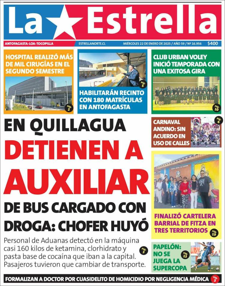 Portada de La Estrella de Loa (Chile)