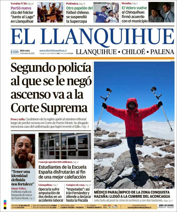 Portada de El Llanquihue (Chile)