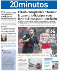 Portada de 20 Minutos - Barcelona (España)