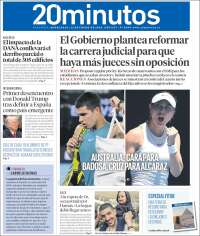 Portada de 20 Minutos - Valencia (España)