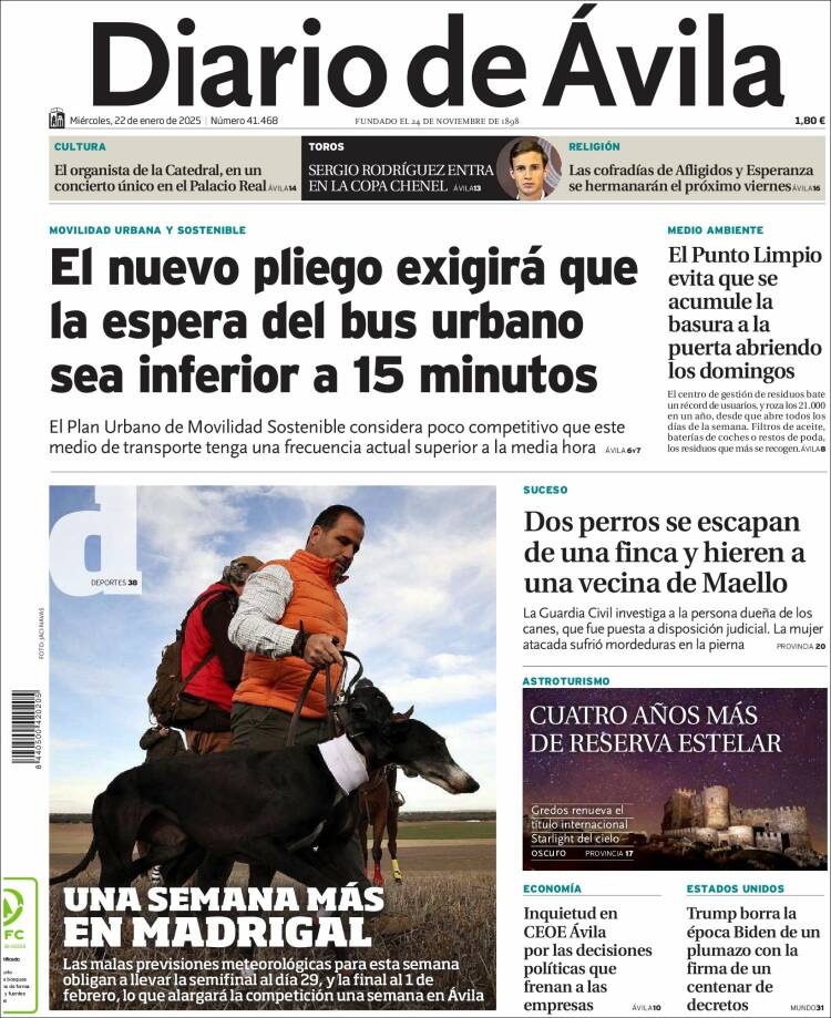 Portada de Diario de Ávila (España)