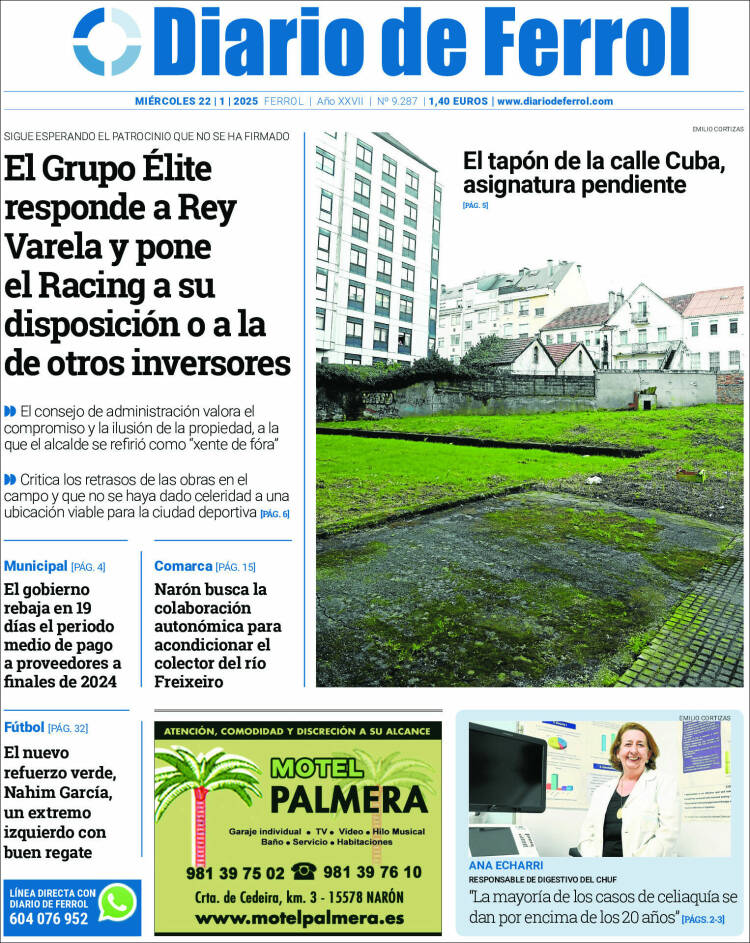 Portada de Diario de Ferrol (España)