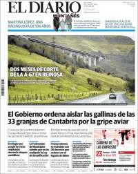 Portada de El Diario Montañés (España)