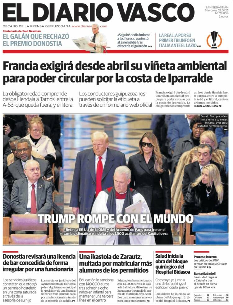 Portada de Diario Vasco (España)