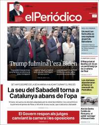 Portada de El Periódico de Catalunya (España)