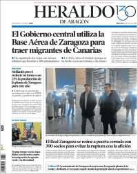 Portada de Heraldo de Aragón (España)