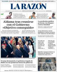 Portada de La Razón (España)