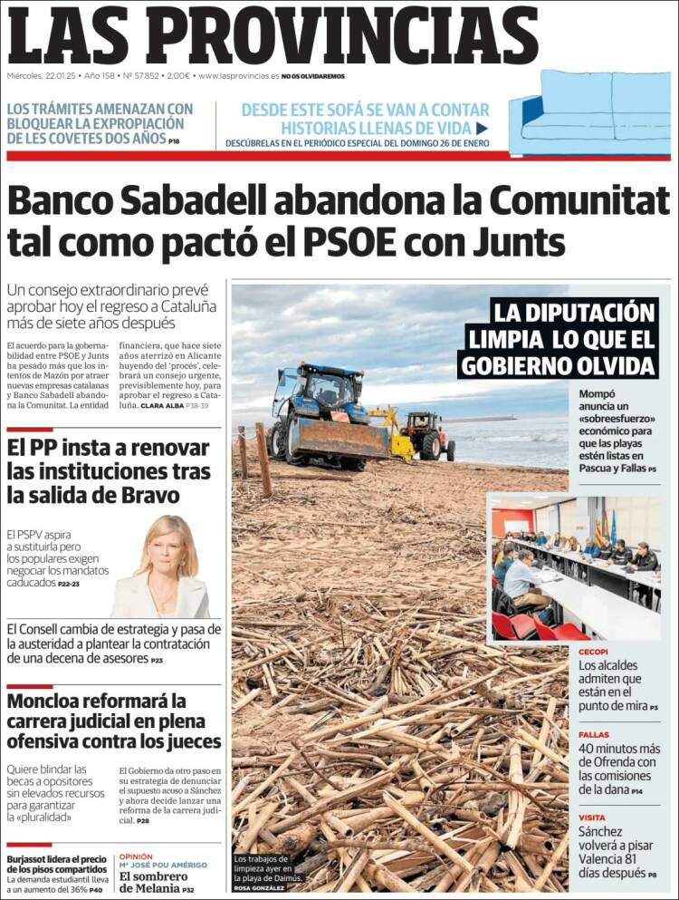 Portada de Las Provincias (España)