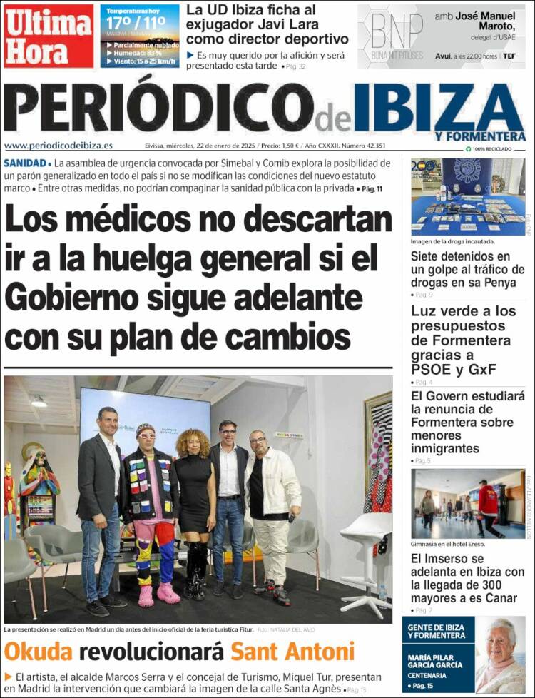 Portada de Periódico de Ibiza (España)