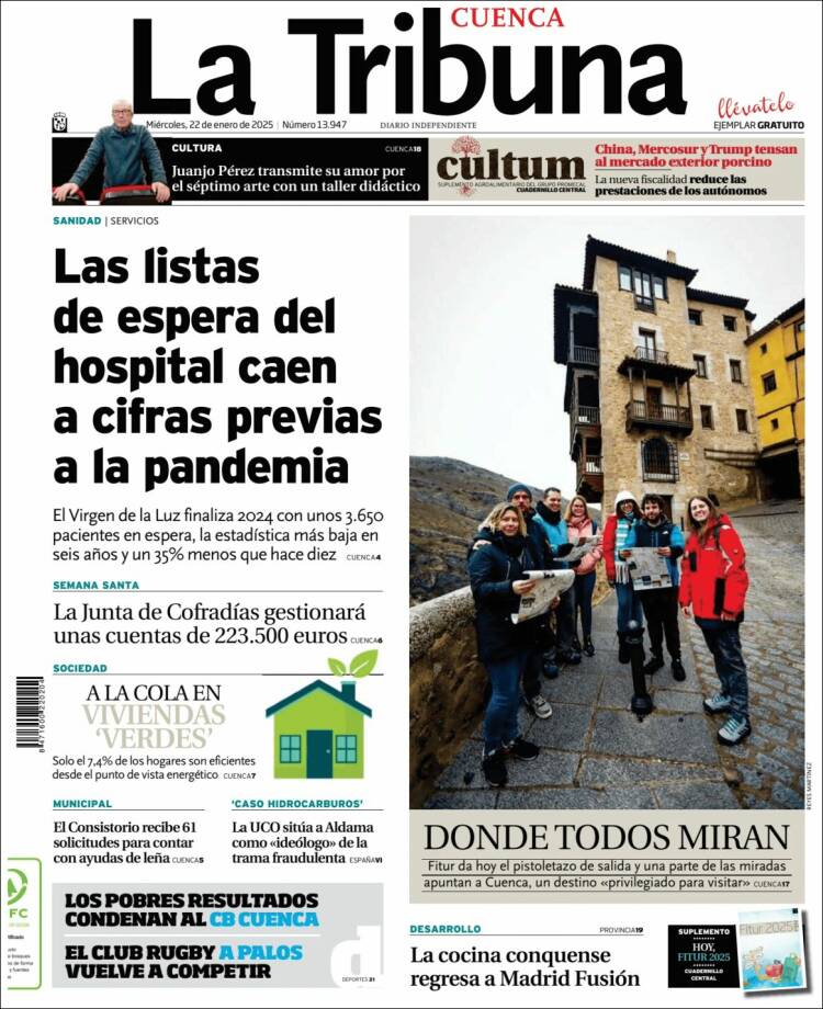 Portada de La Tribuna de Cuenca (España)