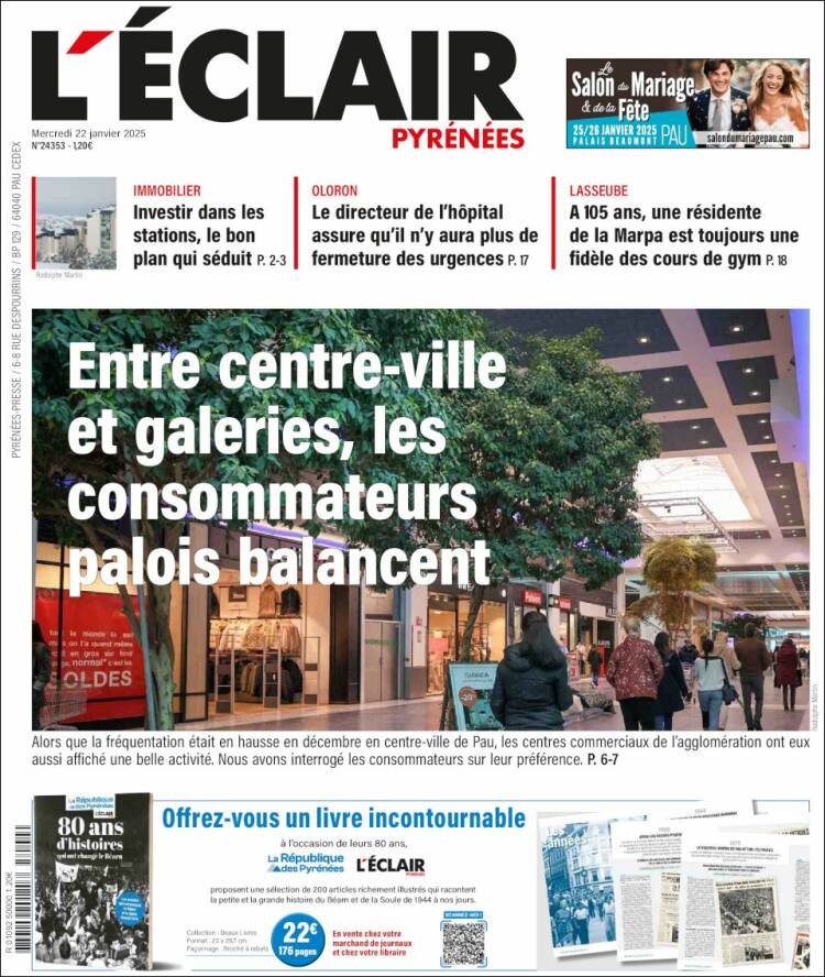 Portada de L'Eclair des Pyrénées (Francia)